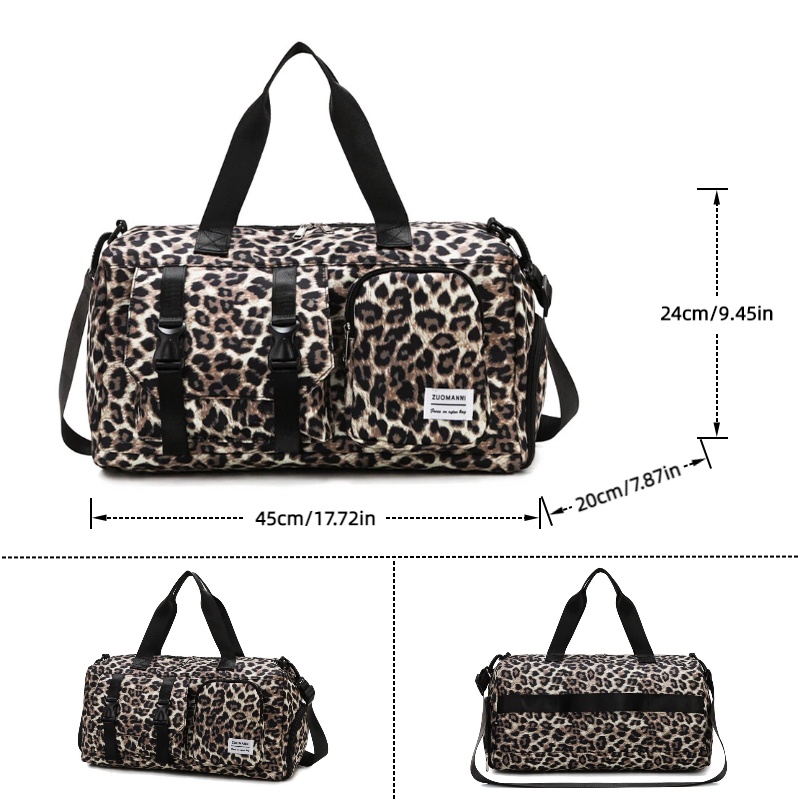 حقيبة رياضية أنيقة بنقشة الفهد - مراجعة Weekender Bag Duffle وسعره