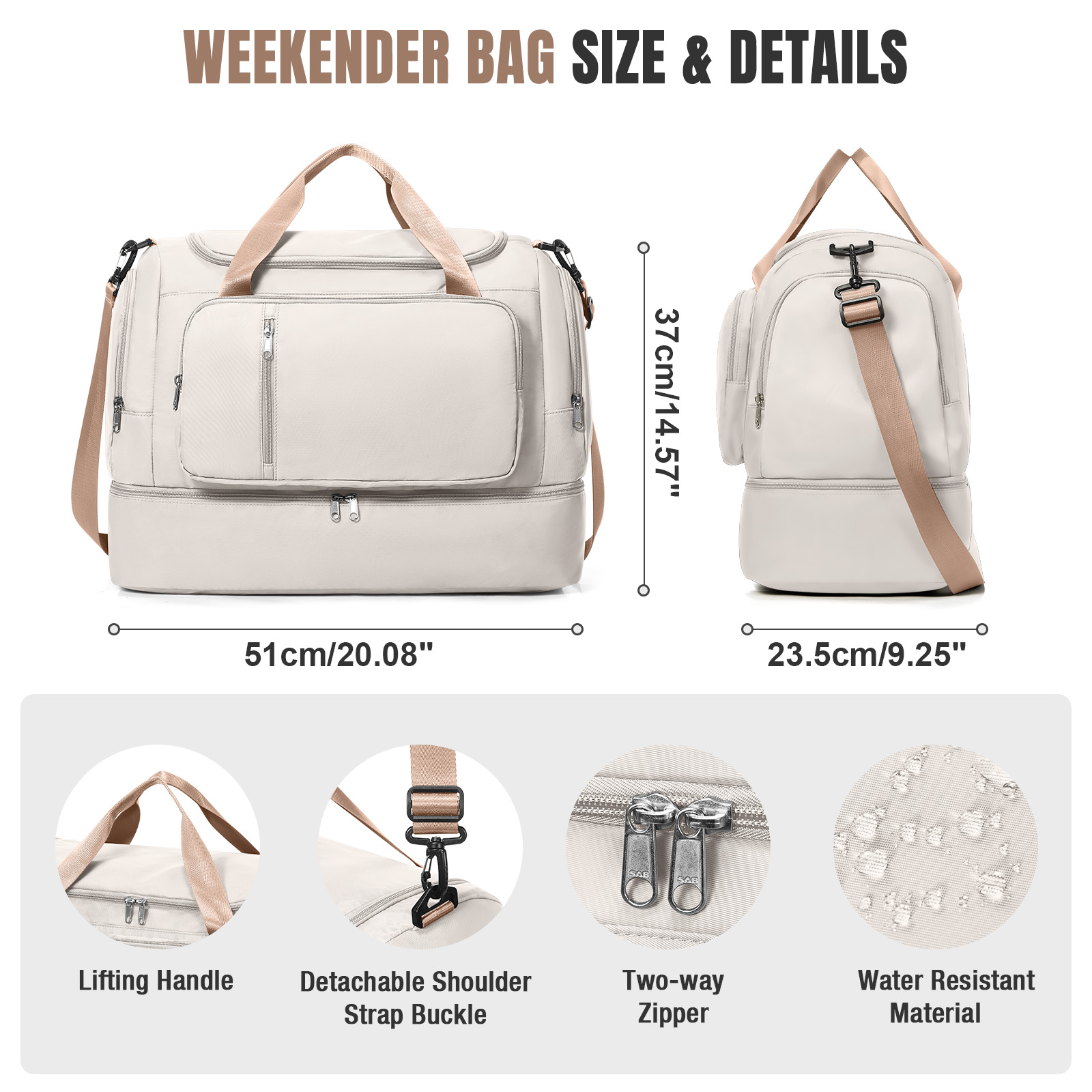 حقائب سفر للنساء، حقائب أساسية - مراجعة Weekender Bag Duffle وسعره
