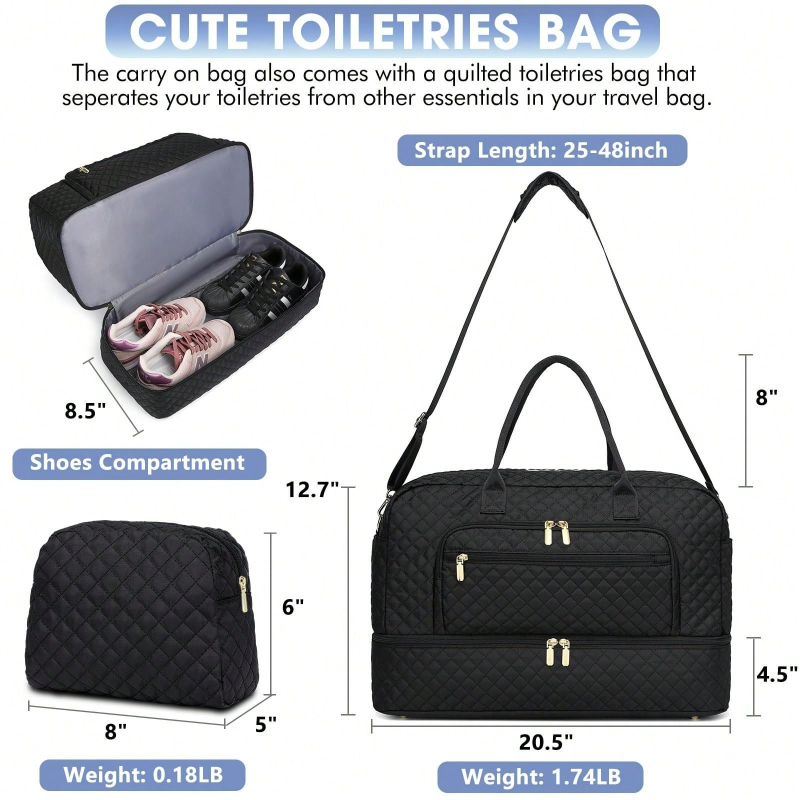 حقيبة سفر كبيرة للنساء مناسبة  - مراجعة Weekender Bag Duffle وسعره