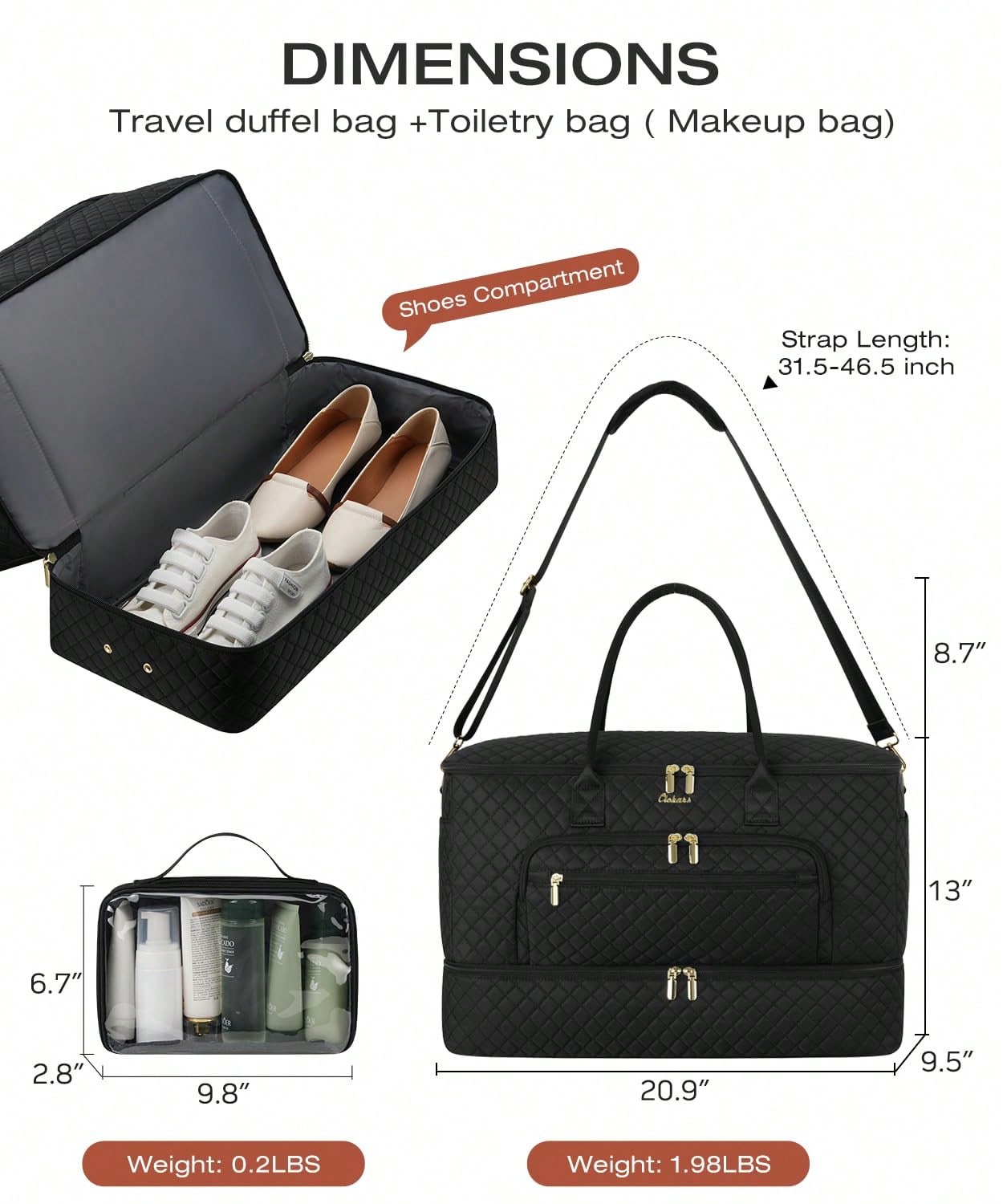مجموعة من حقيبتين أنيقتين متعد - مراجعة Weekender Bag Duffle وسعره