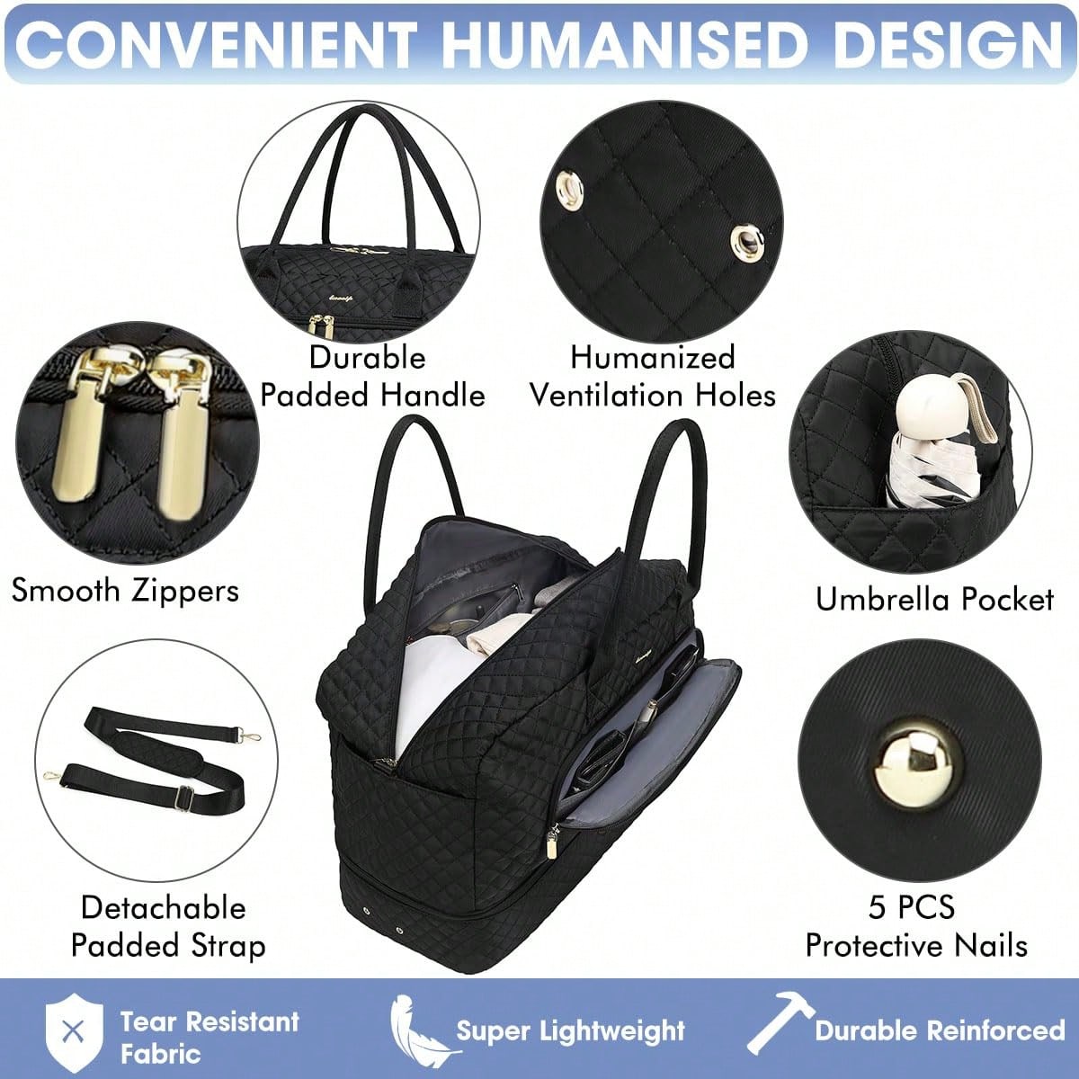 حقيبة سفر كبيرة للنساء - حقيبة - مراجعة Weekender Bag Duffle وسعره